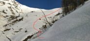 Fine parte alta discesa dal traverso per ritornare in traccia