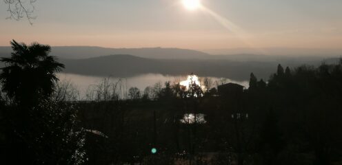 tramonto sul lago di Viverone