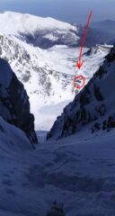 Laggiù in fondo il rifugio Sella