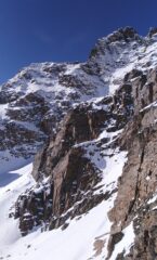 Dal colletto, vista sul Viso di Vallanta.