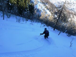 Nel tratto boscoso verso Comba