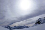 Poco sotto la cima, vista su Argentera, Matto, Grum e Bram. 