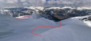La bellissima discesa dalla quota 2699 e il passaggio zona Clot