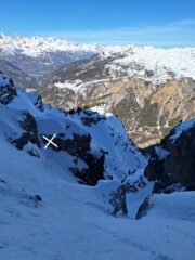 A monte della seconda calata (x per la sosta a chiodi)