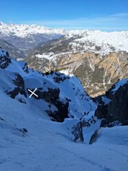 A monte della seconda calata (x per la sosta a chiodi)