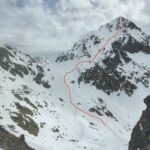 La linea vista dalla forcella da cui parte il secondo canale di giornata