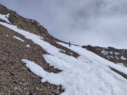Il traverso dove si tolgono gli sci