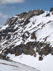 Parte superiore del canale visto dal traverso sul Monte Rotondo