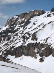 Parte superiore del canale visto dal traverso sul Monte Rotondo
