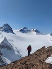 Cima pelata della punta dei camosci e vista sul maestoso blinnenhorn