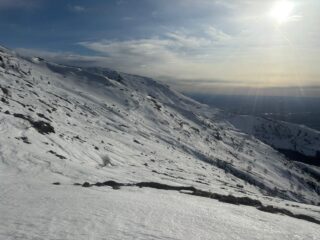 il vallone che conduce alla cresta sud