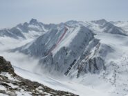 Il couloir NE visto dalla Mait d'Aval