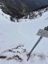 Sella del Comera 1790m. e traccia di arrivo