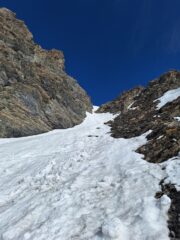 Nel canale, non troppa neve ma sufficiente