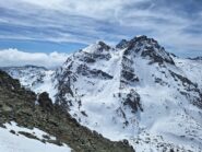 Il giro della Meidassa visto dal Manzol: a sx il Col d'Armoine di salita, a dx il Passo Luisas tra Meidassa e Granero da cui si scende fino al Col Manzol