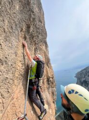 Partenza ultimo tiro ( variante destra 6c) 