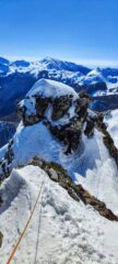 fuori dal canale, prima della sosta sotto la roccia