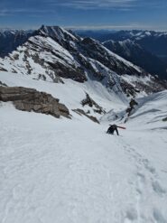 L'uscita direttamente alla cima. Molto ripida.