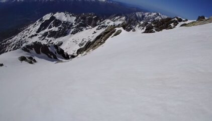 sciando i pendii sommitali, verso Sud