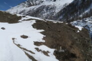 l'unico breve tratto senza neve