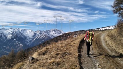  Salendo verso le malghe.