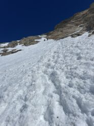 Salita del canale/parete, al ritorno troveremo molta meno neve...
