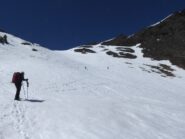 L'inizio della traversata che ci ha portati sulle chiazze di terra ed erba che si vedono.