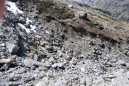 Il sentiero franato al primo torrente