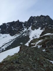 Base del canale senza neve
