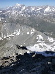 panorama verso il Bianco da poco sotto la fine della cresta