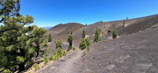 Il sentiero nella parte centrale della Cumbre Vieja