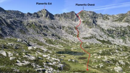 Le due Pianeritz e canale di discesa nel vallone di Loo
