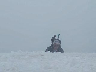 Uscendo dal muro di neve del colle del Pas
