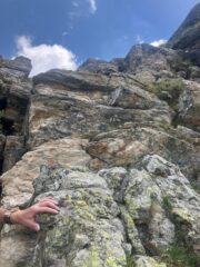 Il tiro che porta sul crestone finale