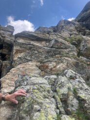 Il tiro che porta sul crestone finale