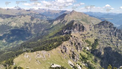  Panorama dalla Corna Blacca sul percorso effettuato.