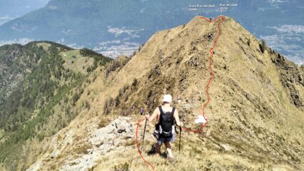  Traccia in cresta per il P.zo dei Galli.