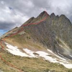  La traccia per la cresta S-E del P.zo Torretta.