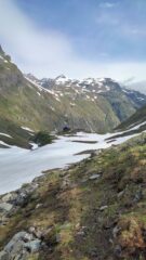 Lingua di neve continua dal Bezzi ma non verso la nostra destinazione 