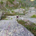 La bella placca a circa metà salita