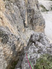 Il camino/spigolo del sesto tiro