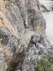 Il camino/spigolo del sesto tiro