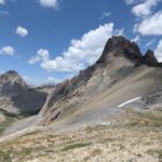 Panoramica con Meyna in primo piano sulla destra e Tete des Bréquets a sinistra
