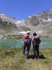 Al laghetto con vista sulla Forclaz du Bré e sul Ricovero Tenente Fiorio a quota 2830.