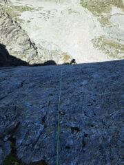 Il lungo run-out sulla placca di L5