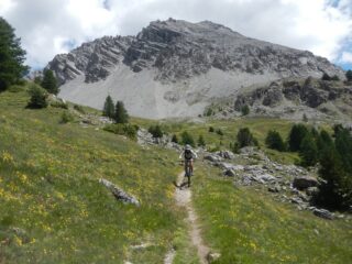 sullo sfondo il versante ovest della Punta Charrà