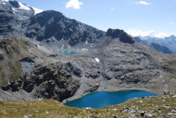 Da Colle Nord: Gran Lago e Lago della Punta Rollin