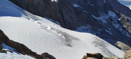 Il ghiacciaio visto dall'alto