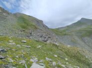 La ripida discesa dal colle del Ghinivert