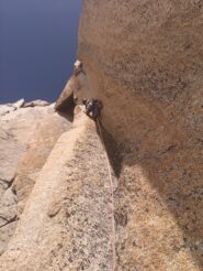 Avvicinamento della sezione di 7a+, breve ma intenso (dopo tutta sta libidine la durata del piacere ha i minuti contati!)
